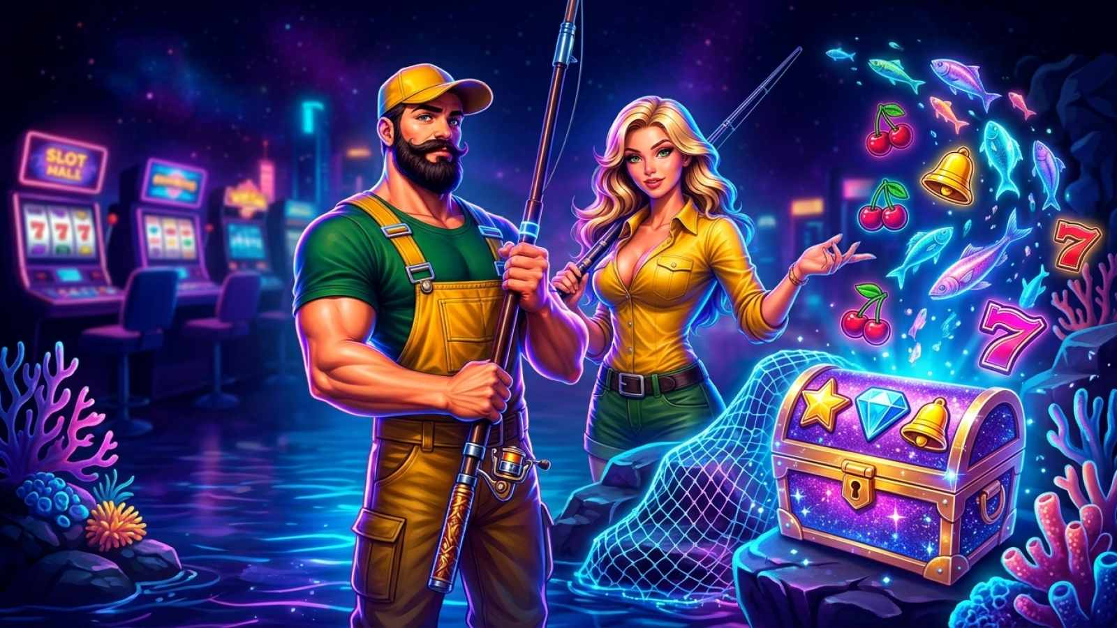 V.Vegas Casino: Illustrative Szene; Bewertung: 9.8/10; Lizenz: Curacao Gaming Control Board